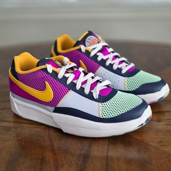 Nike Ja 1 "Summer Camp Ja" Basketball Shoes White Purple Women's Size 8 Patches - Picture 4 of 13